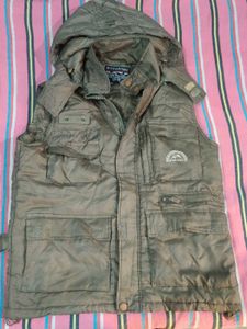 Vintage Hooded Padded Vest - Utility Style