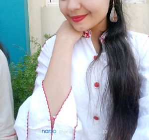 White Top And Red Side Cut Long Skirt (Ethnic Wear