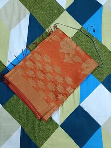 Orange Floral Dupatta