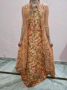 Full Gown With Net Jacket