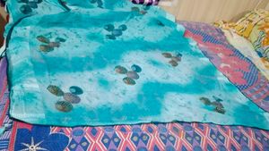 Cyan Colour Saare For Women