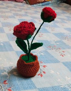 Crochet Flower Pot 🌹