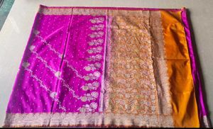 Elegant Purple and Gold Banarasi Silk Saree