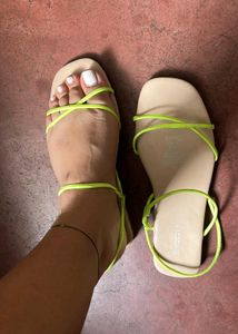 Neon Strappy Sandals