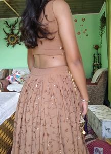 Brown Lahenga For Reception ❤️