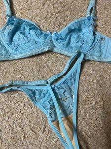 cyan blue lace set