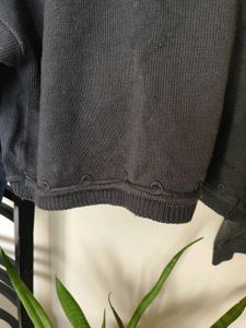Gray Knit Cropped Cardigan