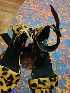 Animal Print Heeled Sandals