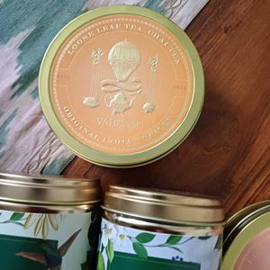 Collectible Vahdam Tea Assorted Tins for Storage