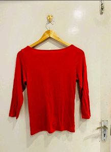 Beautiful Red Lace Trim Top