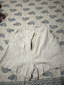 High Waist Beige Shorts