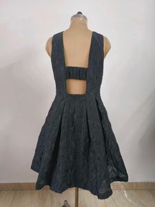 Elegant Black Sleeveless Fit &amp; Flare Dress