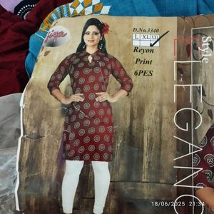Maroon Printed Kurta