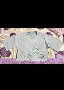 Drop Shoulder Crop T-shirt
