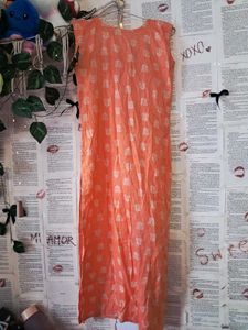 Peach Cotton Kurta