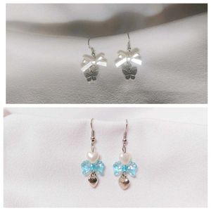 Set Of 2 Bow & Butterfly/heart Earrings 🦋🎀