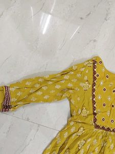 Yellow Embroidered Detail Top