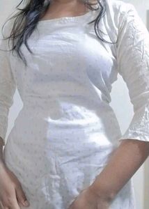 Kurti With Small Yellow Polka Dots