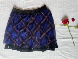 Chic Black & Blue Net Skirt with Boy Shorts- Party