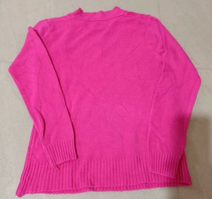 Stylish Pink V-Neck Sweater