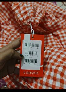 Orange Gingham Halter Dress