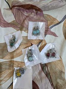 Gemstone Earrings Set