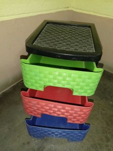 Colorful Woven Plastic Drawer Storage