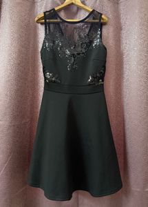 Black Sequin Mesh Dress