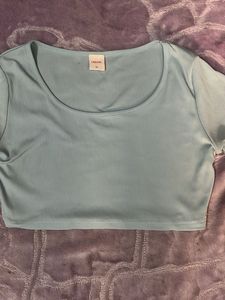 URBANIC sky blue long sleeves crop top