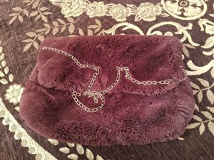 Mango Brand Crossbody Fur Bag