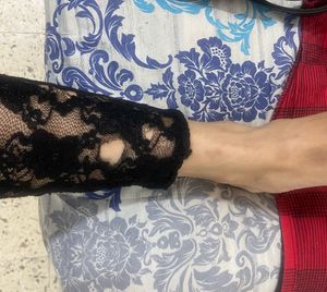 Black Lace Detail Leggings