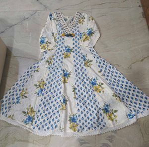 Floral Print Anarkali Kurta Set