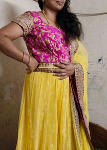 Yellow &amp; Pink Lehenga Choli