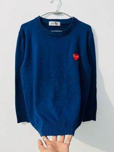 play Blue Heart Patch Sweater