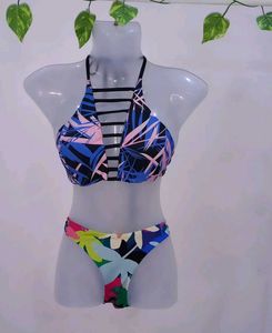 Vibrant Floral Print Bikini Set