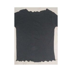 Cute Ruffled Black Top