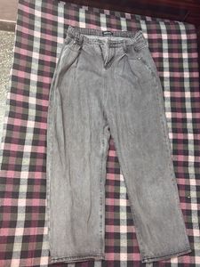 Grey Wash Wide Leg Jeans