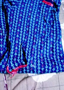 Blue Anchor Print Dress