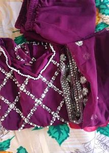 Elegant Maroon Embroidered Suit