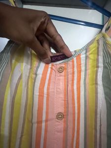 Striped Button-Front Maxi Dress