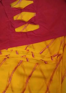 लहरिया साड़ी With designer blouse(Combo)