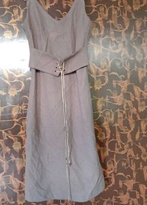 Elegant nude Midi Dress