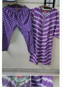 Purple Tie-Dye Kurta Set