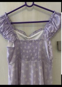 lavender cute short summer dress floral printed