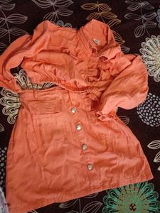 Coral Co ord Button-Down