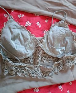 ZARA FLARE Trousers AND LACE BRALETTE