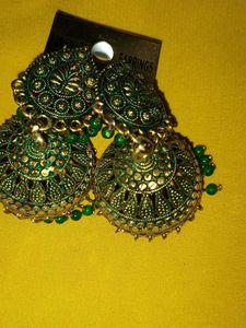 Green Latest Fancy Jhumka