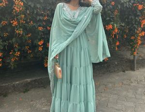 Festive Wear Green Anarkali