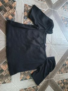Black Puffed Sleeve Top