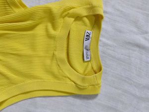 Zara Ribbed Tank Top - Sunny Yellow